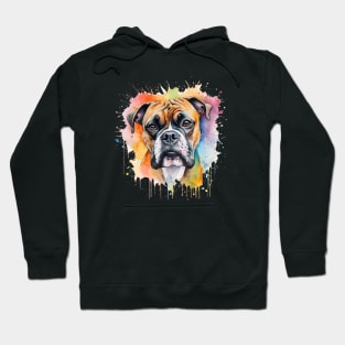 Very colorful boxer watercolor painting Hoodie